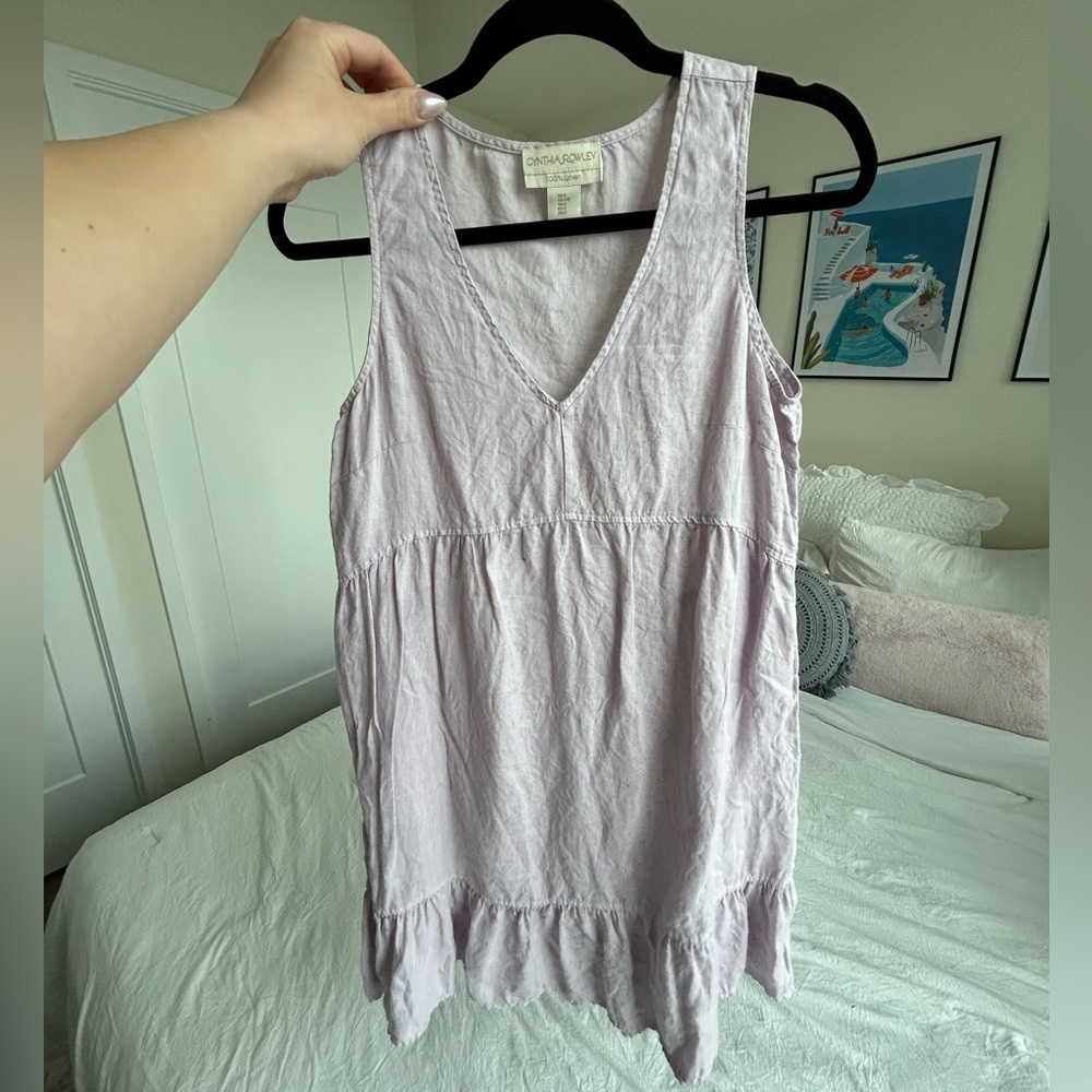 Women's Lavender Linen Dress